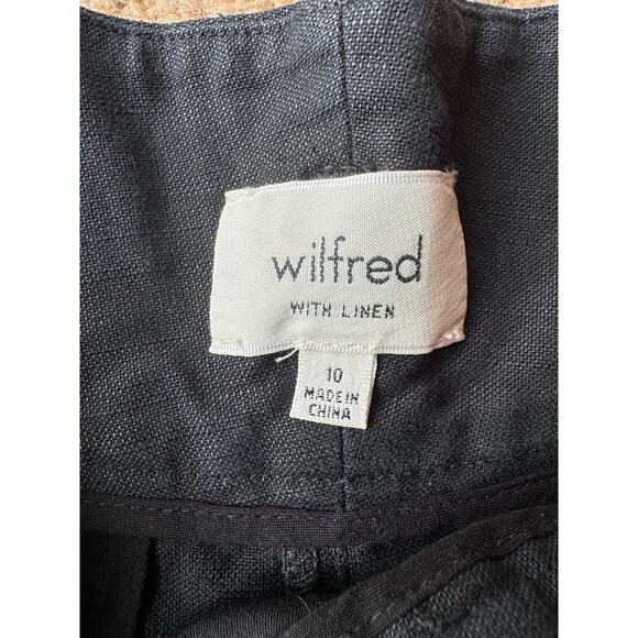 High waisted pleated linen black shorts pockets by Wilfred with linen size 10 - Picture 11 of 16